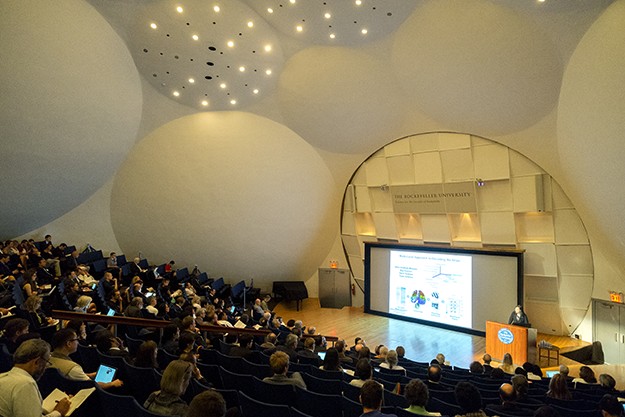 Scientific lecture in Caspary Auditorium, the Rockefeller University